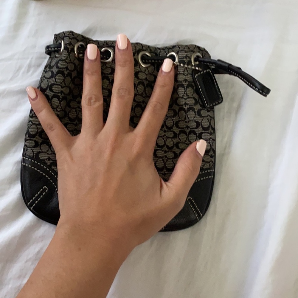 Coach Y2K size Small black and grey bag with strap vintage compact monogram - Picture 5 of 7